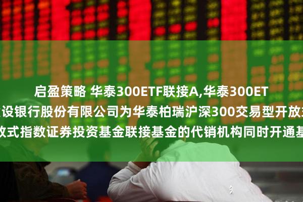 启盈策略 华泰300ETF联接A,华泰300ETF联接C: 关于增加中国建设银行股份有限公司为华泰柏瑞沪深300交易型开放式指数证券投资基金联接基金的代销机构同时开通基金转换、定投业务的通知